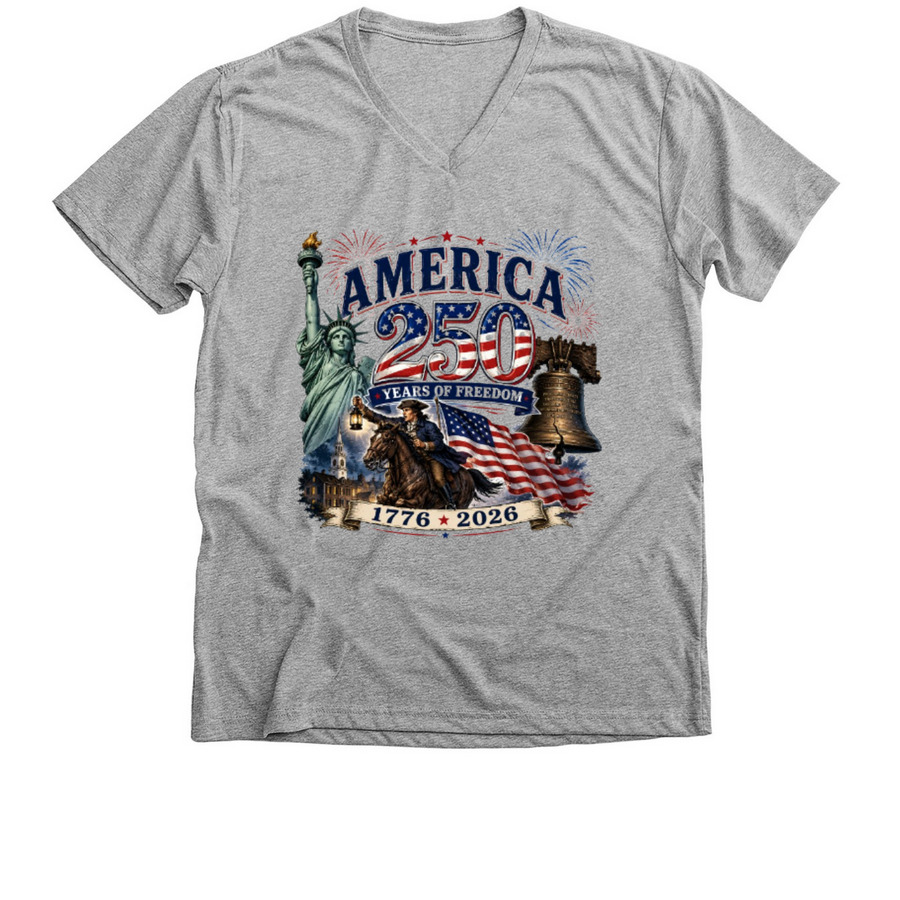 Women's:&nbsp;250 Years of Liberty, a Athletic Heather Premium V-Neck Tee