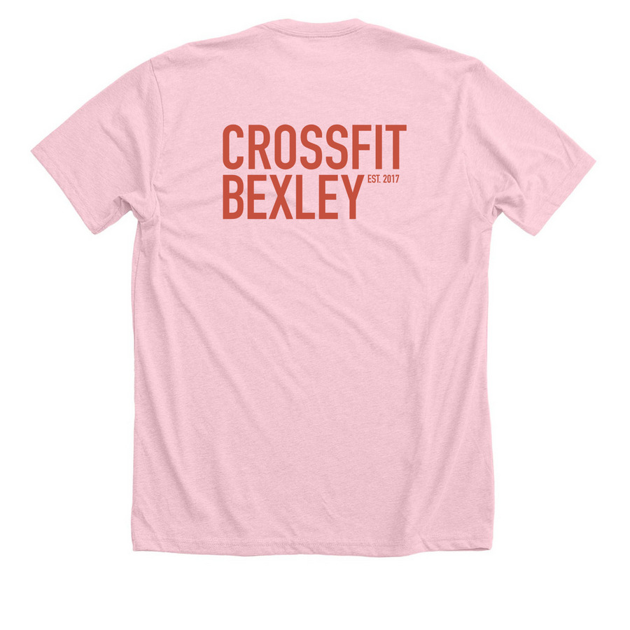 CrossFit Bexley Bunny, a Heather Pink Premium Unisex Tee (back-view)