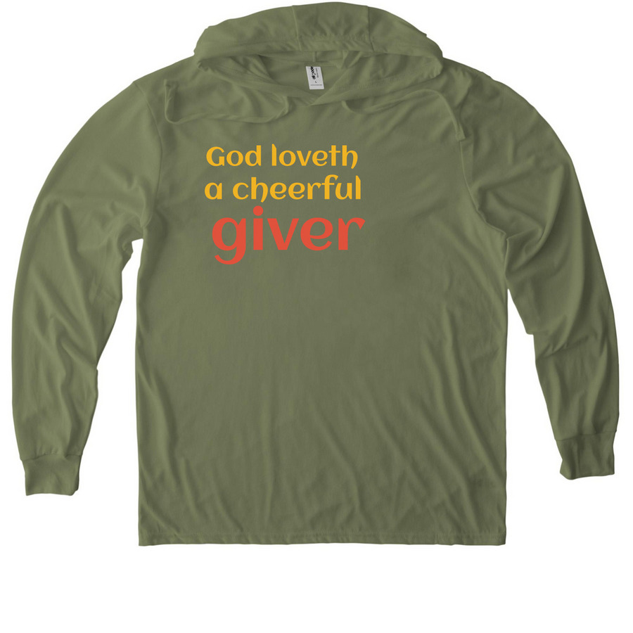 Cheerful Giver, a Olive You Green Allmade Eco Triblend Hoodie Tee