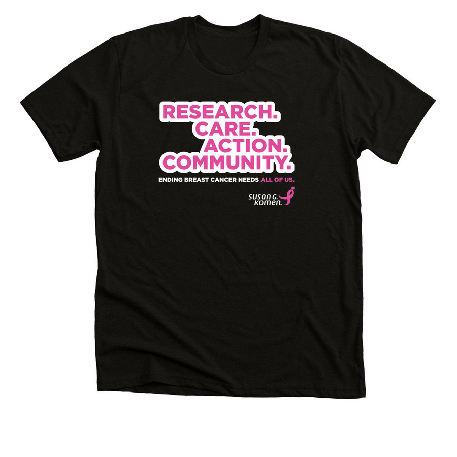 Team Stanford: Komen MORE THAN PINK Walk&nbsp;, a Black Heather Premium Unisex Tee