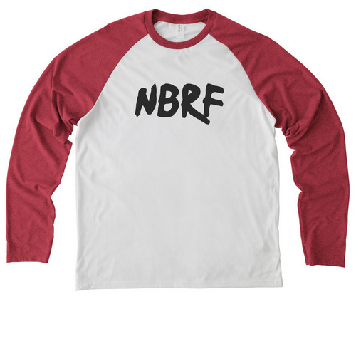 NBRF TEAM BORZOI LIFE, a Rise Up Red/ Bright White Allmade Eco Triblend Colorblock Raglan Long Sleeve Tee