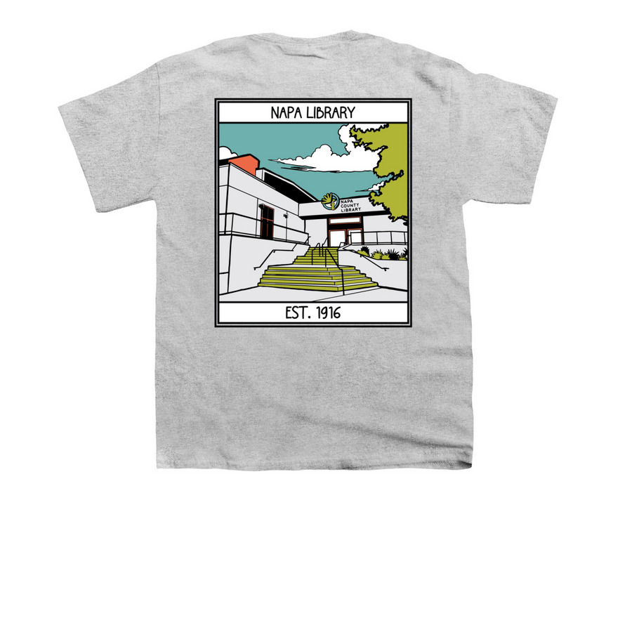 Napa Library Shirts, a Sport Grey Youth Unisex Tee (back-view)