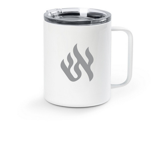 Flame Travel Mug, a White Stainless Steel Travel Mug