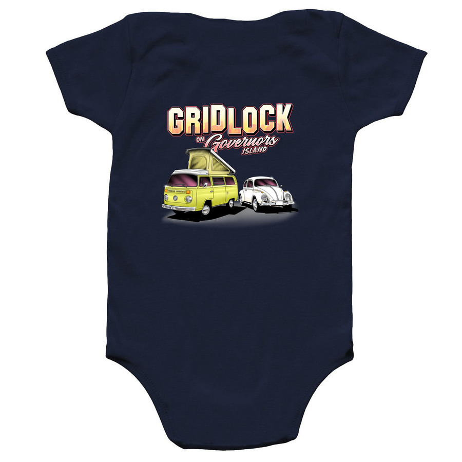 Gridlock 2026, a Navy Infant Onesie (back-view)