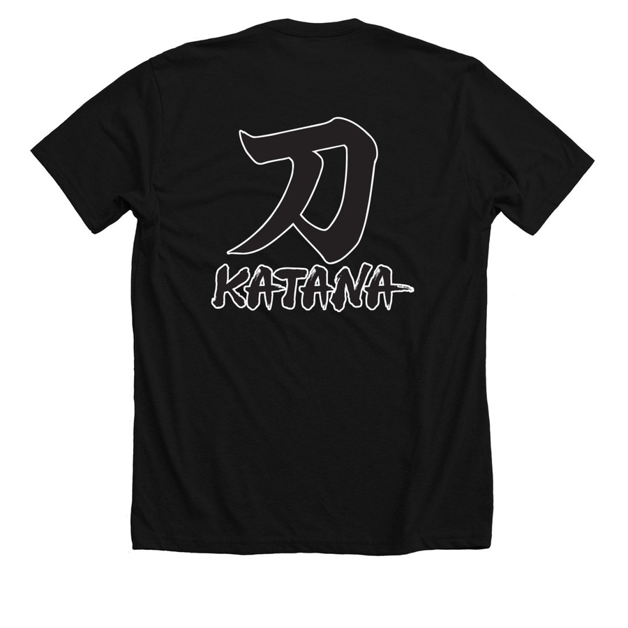 Boss Katana t-shirt - back logo, a Solid Black Blend Premium Unisex Tee (back-view)