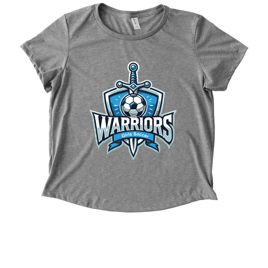 Warriors Soccer! Team Miller, a Aluminum Grey Allmade Eco Triblend Women?s Scoop Neck Tee