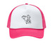 Damn Fine Hat., a White/ Neon Pink Printed Foam Trucker Hat
