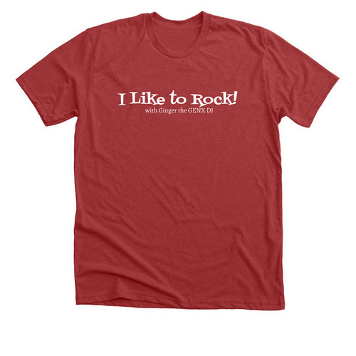 I like to rock, a Heather Canvas Red Premium Unisex Tee