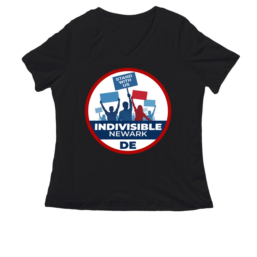 Indivisible Newark DE, a Black Women's Relaxed V-Neck Tee