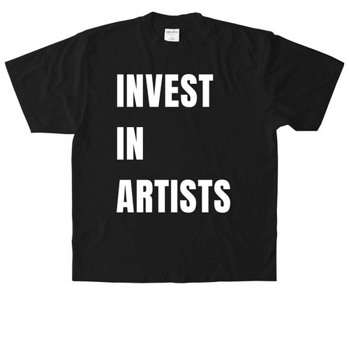 INVEST IN ARTISTS TEE, a Black Heavyweight Garment Dye Tee