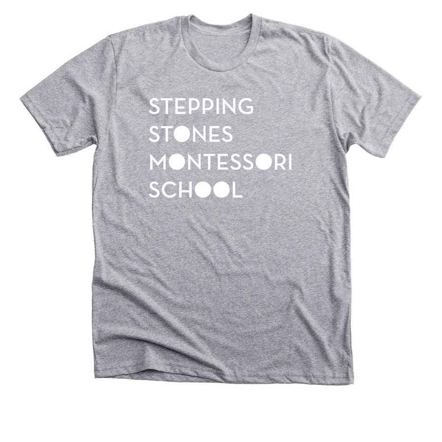 Adult Sizes with White Logo, a Athletic Heather Premium Unisex Tee