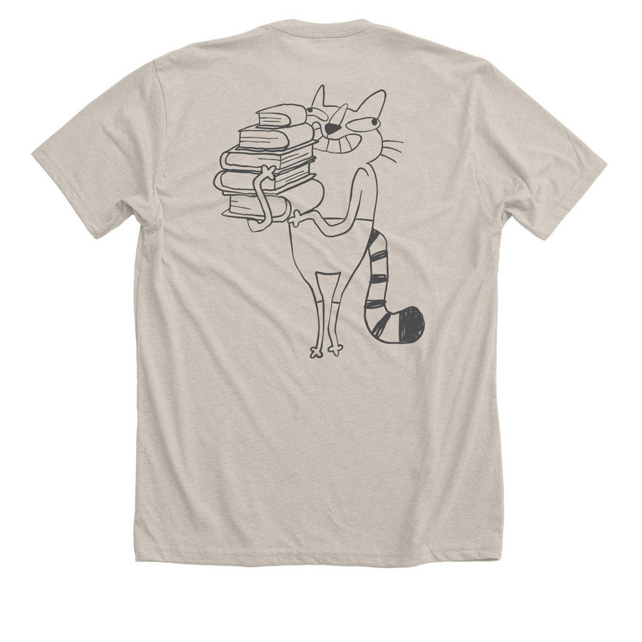 Always Carry A Book, a Heather Dust Premium Unisex Tee (back-view)
