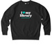 I Love My Library - Aqua, a Black Stanley/Stella Unisex Changer 2.0 Crewneck Sweatshirt