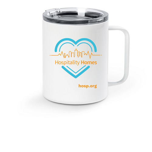 HH Travel Mug, a White Stainless Steel Travel Mug
