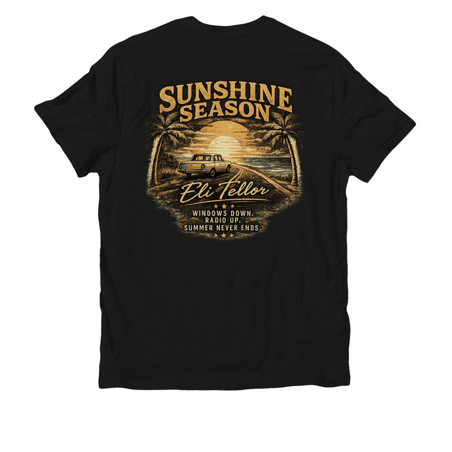 ET Sunshine Season T, a Deep Black Allmade Organic Cotton Unisex Tee (back-view)