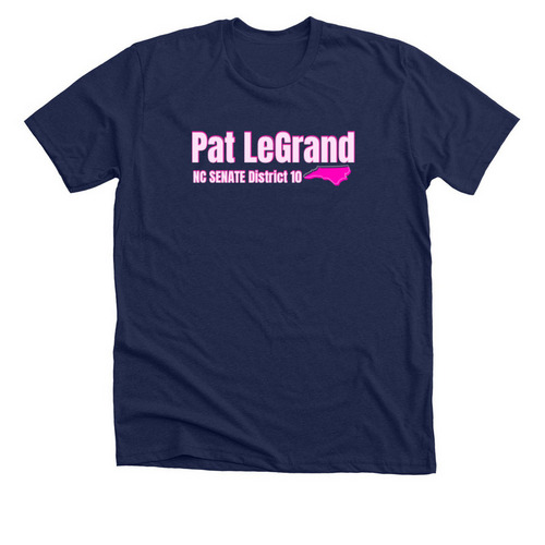 Pink LeGrand w/QR code, a Solid Navy Blend Premium Unisex Tee