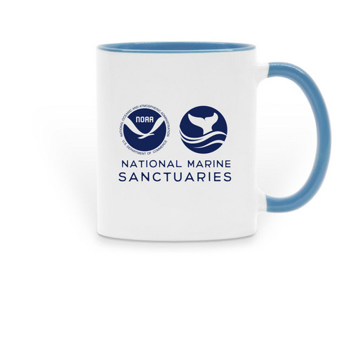 Mugs, a Light Blue Two-Tone Ceramic Mug