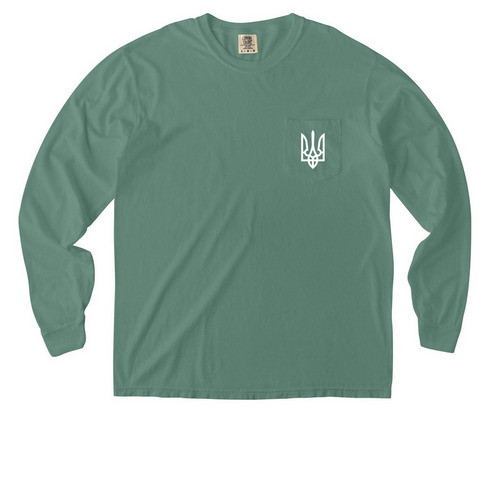 Pocket Tees, a Light Green Comfort Colors Long Sleeve Pocket Tee
