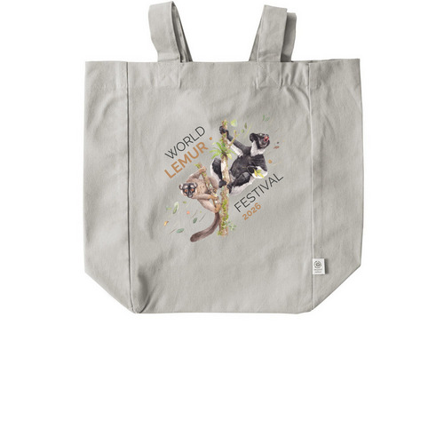 2026 World Lemur Festival Tote Bags, a Natural Recycled Cotton Tote Bag