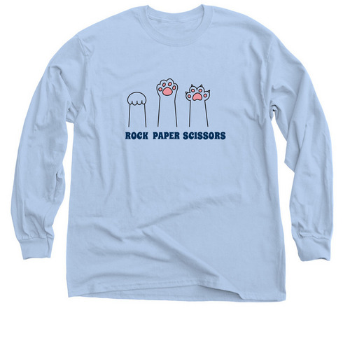 Rock Paper Scissors, a Light Blue Classic Long Sleeve Tee