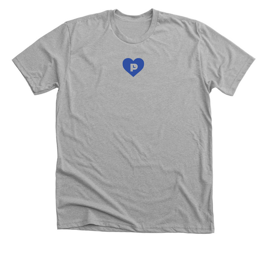 Poudre Libraries Heart - Cornflower, a Athletic Heather Premium Unisex Tee