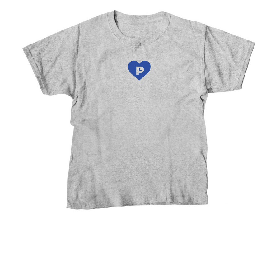 Poudre Libraries Heart - Cornflower, a Sport Grey Youth Unisex Tee