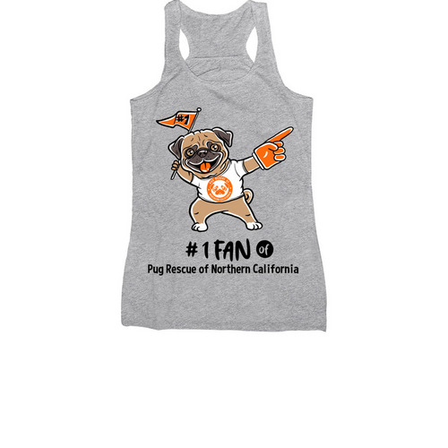 Pug Rescue of Northern California Fundraiser, a Athletic Heather Women's Racerback