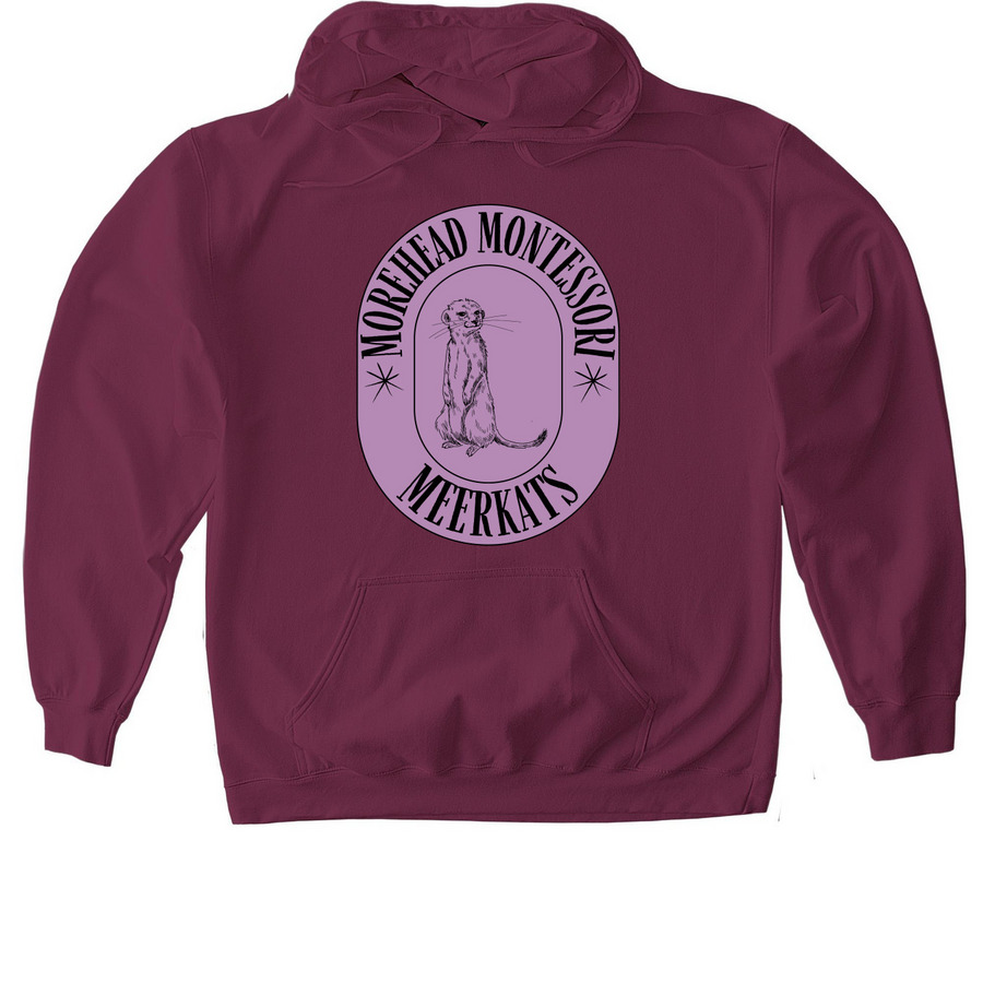 Modern Meerkat, a Maroon Gildan Softstyle Pullover Hoodie