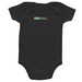 Romaine Calm, a Black Infant Onesie (back-view)