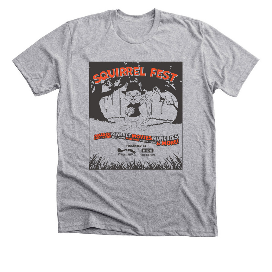 Squirrel Fest 2023, a Athletic Heather Premium Unisex Tee