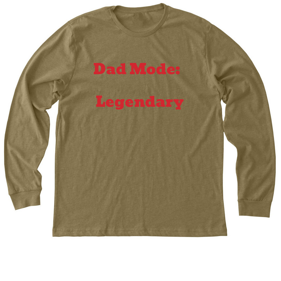 Dad Mode: Legendary, a Heather Olive Premium Long Sleeve Tee