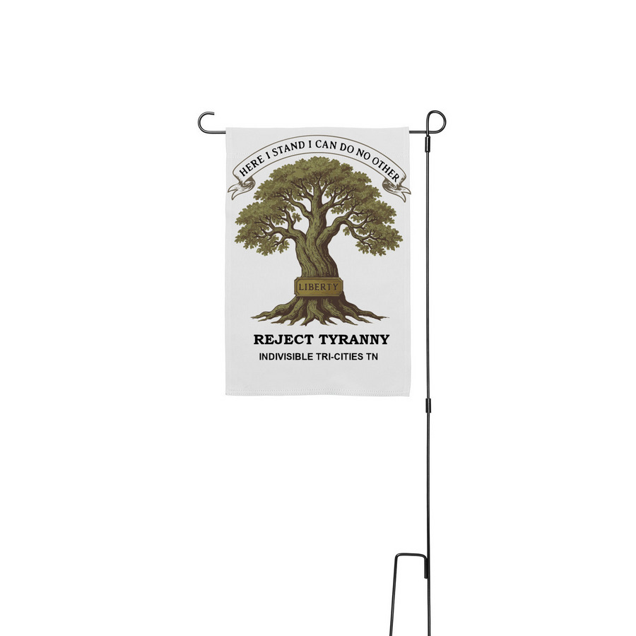 Liberty Tree Flag with Stake, a White 12" x 18" Yard Flag with Stake