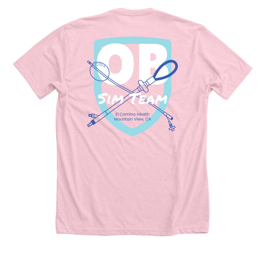 Sim Team Shirt - Pink Top, a Heather Pink Premium Unisex Tee (back-view)