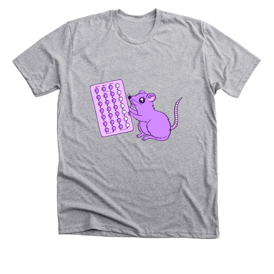 Birth Control Rat, a Athletic Heather Premium Unisex Tee