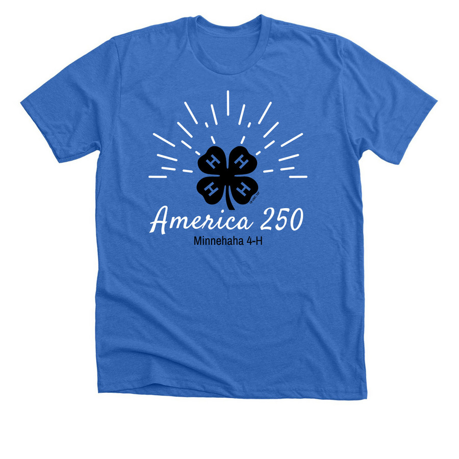 Minnehaha County 4-H Shirts, a Heather True Royal Premium Unisex Tee