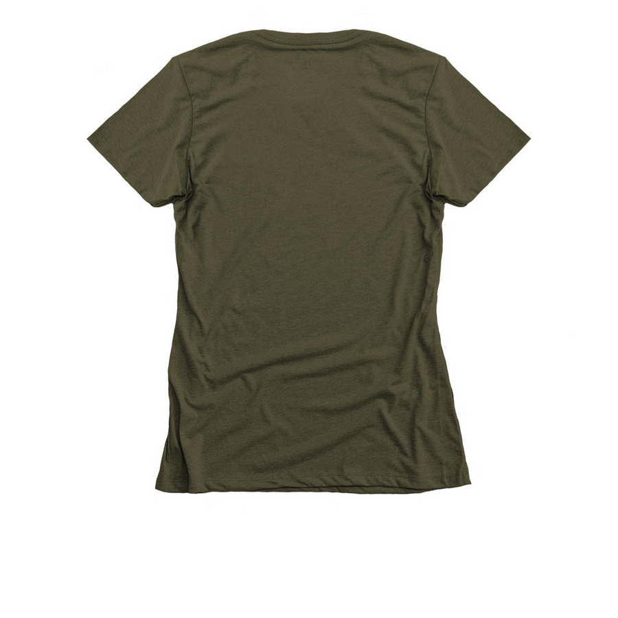 Buds for Life, a Military Green Women's Slim Fit Tee (back-view)