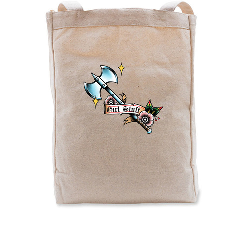 Labrys Girl Stuff Tote Bag, a Natural Recycled Cotton Tote Bag