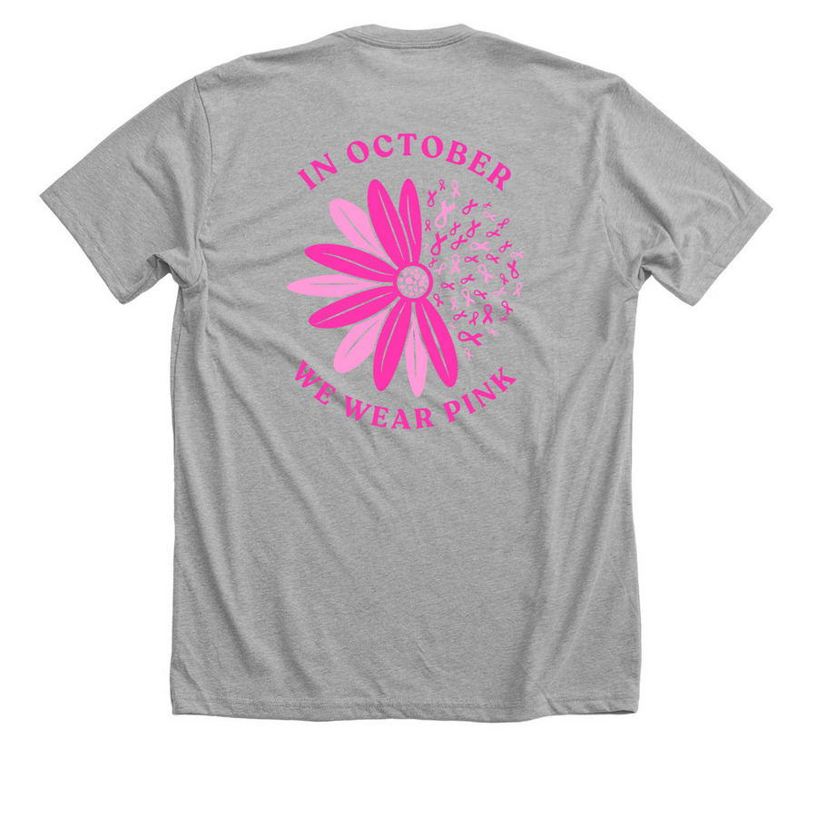 Breast Cancer Awareness, a Athletic Heather Premium Unisex Tee (back-view)