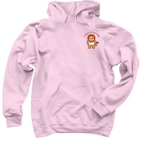 Lion On Duty, a Light Pink Pullover Hoodie