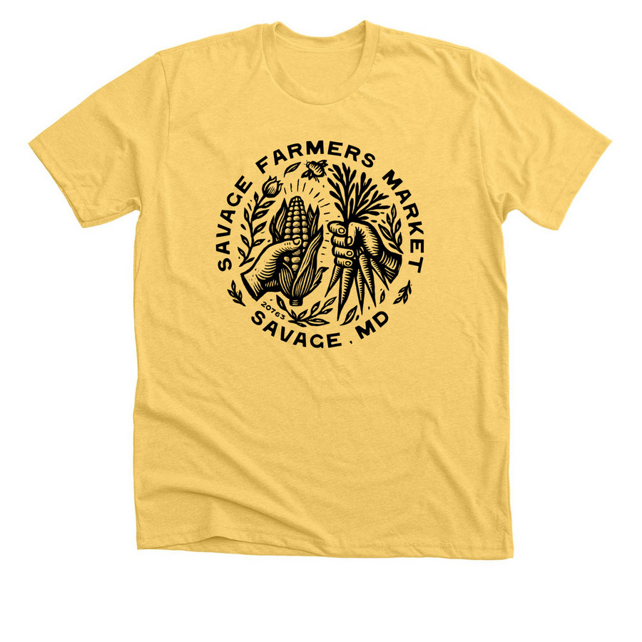 Show Your Market Spirit!, a Heather Yellow Gold Premium Unisex Tee