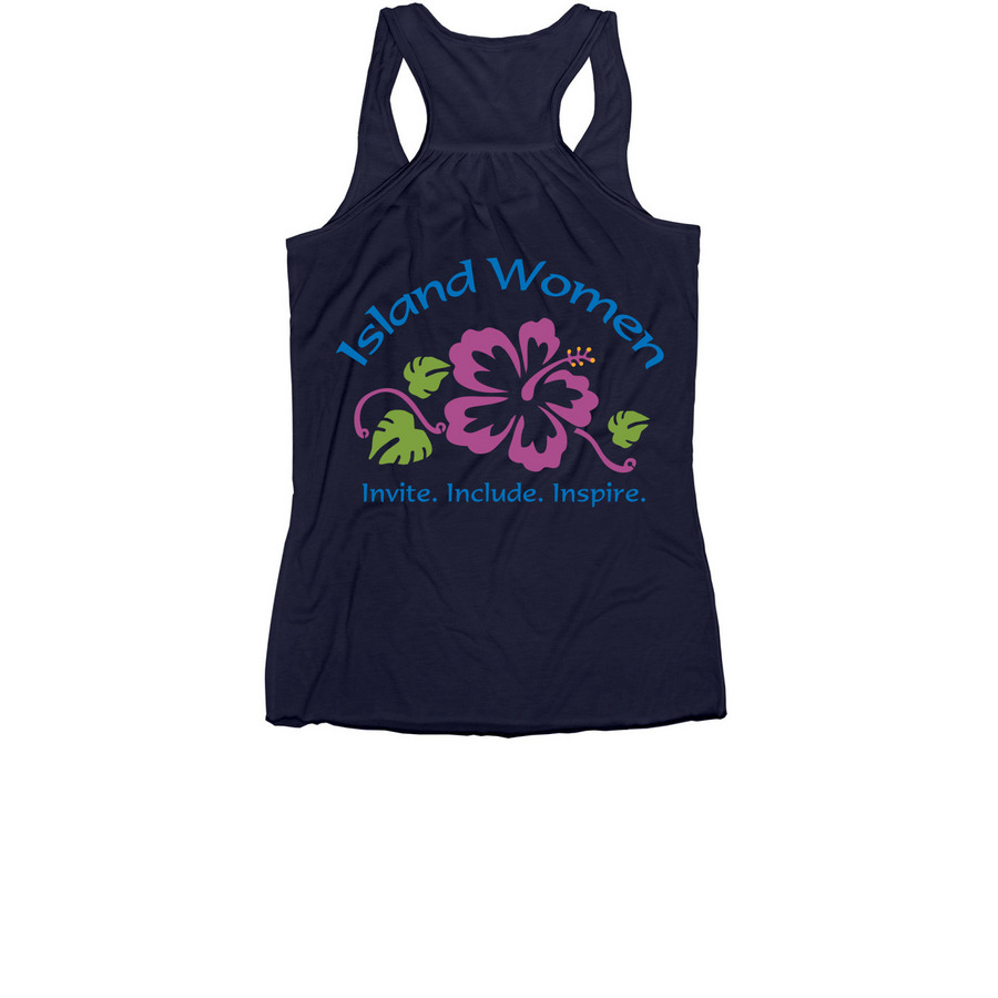 Summer 2026 Tanks!, a Navy Women's Racerback (back-view)