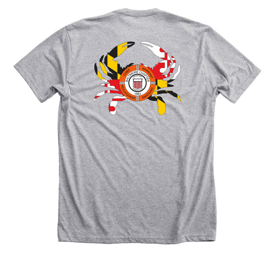 USCG Chief Warrant Officer Assoc. Shirts, a Athletic Heather Premium Unisex Tee (back-view)