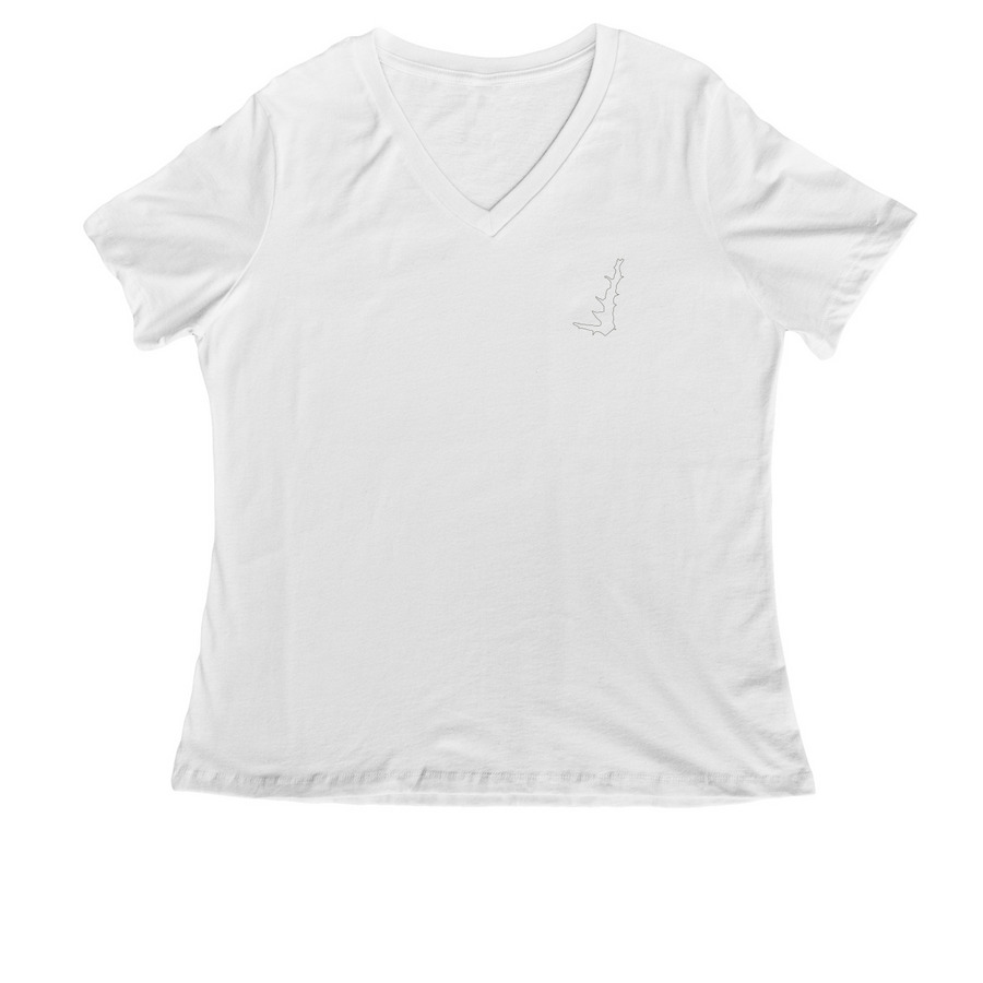 The Grammy, a White Women's Relaxed V-Neck Tee