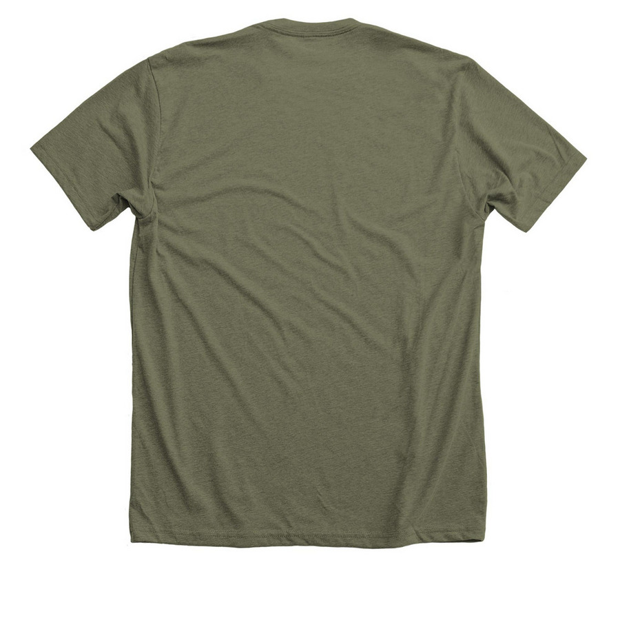 Fix Your Fuckin Cats (Original Design), a Heather Olive Premium Unisex Tee (back-view)