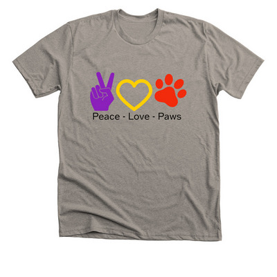 Peace Love Paws&nbsp;, a Heather Stone Premium Unisex Tee