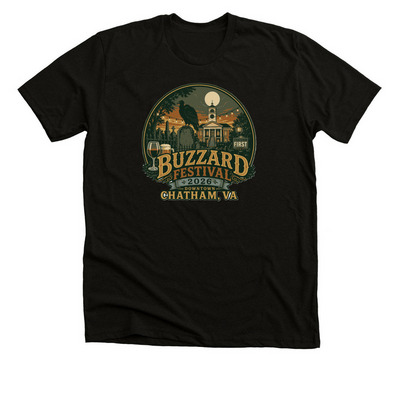 2026 Buzzard Festival T-shirt, a Black Heather Premium Unisex Tee
