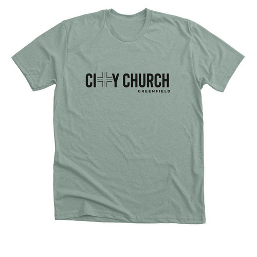 City Church Original, a Heather Sage Premium Unisex Tee