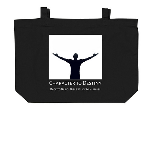 My Yoke is Easy, My Burden is Light, a Black Large Organic Cotton Tote Bag