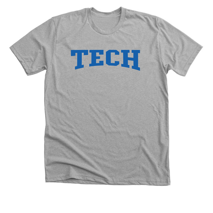 Tech Logo - Blue, a Athletic Heather Premium Unisex Tee