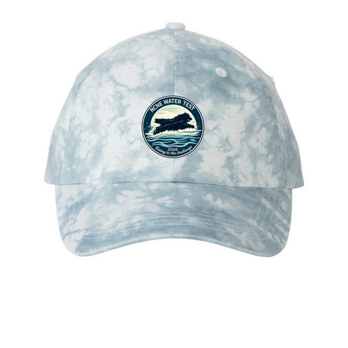 NCNE Water Test Hats, a Light Blue Printed Tie Dye Baseball Hat